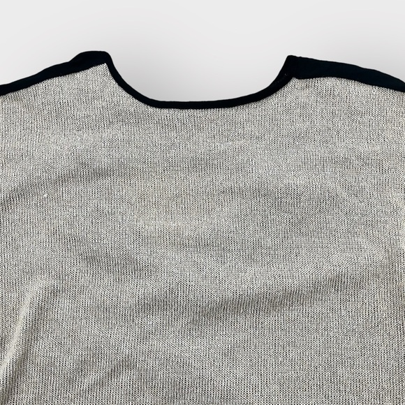 Iris Design Black Gold Shimmer Boxy Knit Open Cowl Back Blouse - Picture 4 of 5